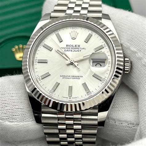 rolex datejust 41mm silver|new rolex datejust 41 2021.